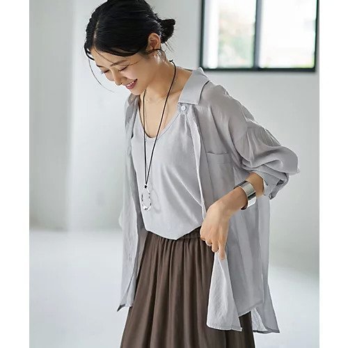 【スタイルデリ/STYLE DELI】のカットソーキャミと綿素材シアーシャツのセット 人気、トレンドファッション・服の通販 founy(ファニー) 　ファッション　Fashion　レディースファッション　WOMEN　トップス・カットソー　Tops/Tshirt　キャミソール / ノースリーブ　No Sleeves　シャツ/ブラウス　Shirts/Blouses　カットソー　Cut and Sewn　イエロー　Yellow　インナー　Inner　エアリー　Airy　春　Spring　カットソー　Cut And Sew　カフス　Cuffs　キャミ　Cami　キャミソール　Camisole　クール　Cool　シアー　Sheer　ショルダー　Shoulder　シンプル　Simple　スリット　Slit　ドロップ　Drop　ネップ　Nep Yarn　ノースリーブ　No Sleeve　長袖　Long Sleeve　バランス　Balance　フロント　Front　ラウンド　Round　夏　Summer　エレガント 上品　Elegant　 other-1|ID: prp329100004584399 ipo3291000000032499470