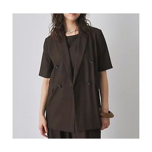 【ウィムガゼット/Whim Gazette】のオックスダブルハーフスリーブジャケット 人気、トレンドファッション・服の通販 founy(ファニー) 　ファッション　Fashion　レディースファッション　Fashion for Women　アウター　Coat / Outerwear Collection　レディースジャケット・軽アウター　Jackets　2025年　2025　2025春夏・S/S　Spring/Summer 2025 SS25　おすすめ　Recommended / Our Picks　カーディガン　Cardigan, Knitwear　ジャケット　Jacket, Outerwear　セットアップ　Set-Up, Coordinated Outfit　ダブル　Double, Double-Breasted　エレガント 上品　Elegant　半袖　Short Sleeve, Half Sleeve　夏　Summer　other-2|ID: prp329100004584407 ipo3291000000032499531
