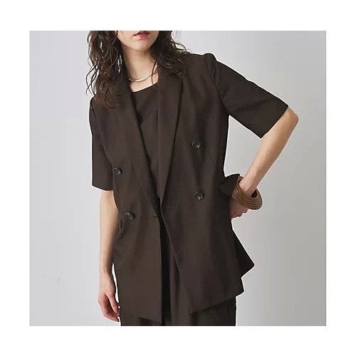 【ウィムガゼット/Whim Gazette】のオックスダブルハーフスリーブジャケット 人気、トレンドファッション・服の通販 founy(ファニー) 　ファッション　Fashion　レディースファッション　Fashion for Women　アウター　Coat / Outerwear Collection　レディースジャケット・軽アウター　Jackets　2025年　2025　2025春夏・S/S　Spring/Summer 2025 SS25　おすすめ　Recommended / Our Picks　カーディガン　Cardigan, Knitwear　ジャケット　Jacket, Outerwear　セットアップ　Set-Up, Coordinated Outfit　ダブル　Double, Double-Breasted　エレガント 上品　Elegant　半袖　Short Sleeve, Half Sleeve　夏　Summer　other-3|ID: prp329100004584407 ipo3291000000032499532
