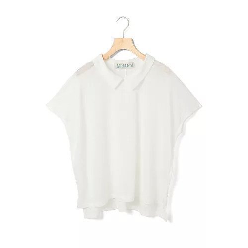 【ミディウミ/MidiUmi】の襟付きリネンプルオーバー インテリア・キッズ・メンズ・レディースファッション・服の通販 founy(ファニー) 　ファッション　Fashion　レディースファッション　Fashion for Women　トップス・カットソー　Cut & Sew Tops　カジュアルプルオーバー・ニットトップス　Pullovers & Knit Tops / Casual Pullovers　カーディガン　Cardigan, Knitwear　スリット　Slit, Slit Detail　リネン　Linen, Linen Fabric　夏　Summer　巾着　Drawstring Bag, Kinchaku　オフホワイト|ID: prp329100004584461 ipo3291000000032500098