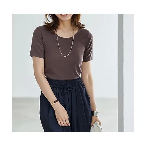 【スタイルデリ/STYLE DELI】のジャケットの中に良い首開きとろみリブ半袖カットソー 人気、トレンドファッション・服の通販 founy(ファニー) 　ファッション　Fashion　レディースファッション　WOMEN　アウター　Coat Outerwear　ジャケット　Jackets　イエロー　Yellow　インナー　Inner　秋　Autumn/Fall　カットソー　Cut And Sew　サロペット　Overalls　ジャケット　Jacket　ジャンスカ　Janska　ストーン　Stone　スリット　Slit　とろみ　Thickness　タンク　Tank　デコルテ　Decolletage　定番　Standard　なめらか　Smooth　人気　Popularity　パープル　Purple　フィット　Fit　半袖　Short Sleeve　ラウンド　Round　夏　Summer　 other-1|ID: prp329100004584462 ipo3291000000032500107