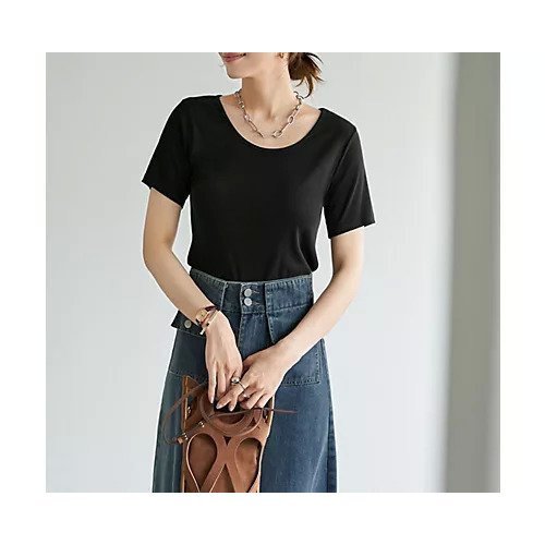 【スタイルデリ/STYLE DELI】のジャケットの中に良い首開きとろみリブ半袖カットソー インテリア・キッズ・メンズ・レディースファッション・服の通販 founy(ファニー) 　ファッション　Fashion　レディースファッション　WOMEN　アウター　Coat Outerwear　ジャケット　Jackets　イエロー　Yellow　インナー　Inner　秋　Autumn/Fall　カットソー　Cut And Sew　サロペット　Overalls　ジャケット　Jacket　ジャンスカ　Janska　ストーン　Stone　スリット　Slit　とろみ　Thickness　タンク　Tank　デコルテ　Decolletage　定番　Standard　なめらか　Smooth　人気　Popularity　パープル　Purple　フィット　Fit　半袖　Short Sleeve　ラウンド　Round　夏　Summer　ブラック|ID: prp329100004584462 ipo3291000000032500109