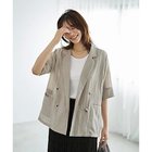 【スタイルデリ/STYLE DELI】の微光沢表面シボ感ダブルジャケットB 人気、トレンドファッション・服の通販 founy(ファニー) ファッション Fashion レディースファッション WOMEN アウター Coat Outerwear ジャケット Jackets イエロー Yellow シアー Sheer ジャケット Jacket ストレート Straight スリット Slit ダブル Double テーラード Tailored 定番 Standard 人気 Popularity バランス Balance フロント Front ポケット Pocket 半袖 Short Sleeve マーブル Marble 夏 Summer thumbnail グレージュ|ID: prp329100004584475 ipo3291000000032500176