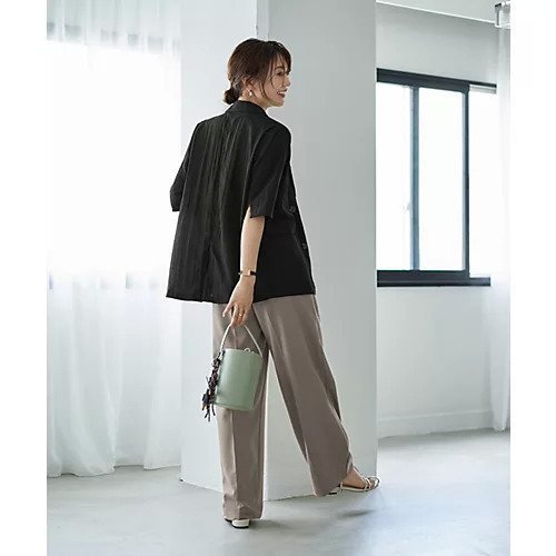 【スタイルデリ/STYLE DELI】の微光沢表面シボ感ダブルジャケットB 人気、トレンドファッション・服の通販 founy(ファニー) 　ファッション　Fashion　レディースファッション　WOMEN　アウター　Coat Outerwear　ジャケット　Jackets　イエロー　Yellow　シアー　Sheer　ジャケット　Jacket　ストレート　Straight　スリット　Slit　ダブル　Double　テーラード　Tailored　定番　Standard　人気　Popularity　バランス　Balance　フロント　Front　ポケット　Pocket　半袖　Short Sleeve　マーブル　Marble　夏　Summer　other-3|ID: prp329100004584475 ipo3291000000032500180