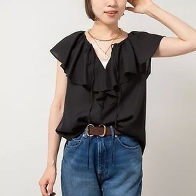 【ノーリーズソフィー/NOLLEY'S sophi】のシアーラッフルノースリーブブラウス 人気、トレンドファッション・服の通販 founy(ファニー) ファッション Fashion レディースファッション Ladies' Fashion Online トップス・カットソー Tops/Tshirt キャミソール / ノースリーブ No Sleeves シャツ/ブラウス Shirts/Blouses 2025年 2025 2025春夏・S/S Ss,Spring/Summer,2025 おすすめ Recommend インナー Inner ジャケット Jacket ラッフル Raffle リボン Ribbon |ID:prp329100004586554