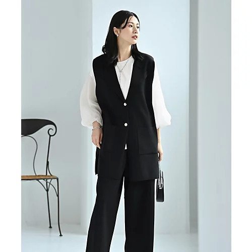 【スタイルデリ/STYLE DELI】の【BLK001】ドライタッチニットベストセットアップ 人気、トレンドファッション・服の通販 founy(ファニー) 　ファッション　Fashion　レディースファッション　Ladies' Fashion Online　アウター　Coat Outerwear　トップス・カットソー　Tops/Tshirt　ニット　Knit Tops　ベスト/ジレ　Gilets/Vests　インナー　Inner　春　Spring　今季　This Season　ショルダー　Shoulder　シンプル　Simple　スリット　Slit　セットアップ　Set Up　ドロップ　Drop　定番　Standard　バランス　Balance　ボックス　Box　ボトム　Bottom　ミドル　Middle　リラックス　Relax　おすすめ　Recommend　日本製　Made In Japan　夏　Summer　旅行　Travel　エレガント 上品　Elegant　other-2|ID: prp329100004586571 ipo3291000000032523052