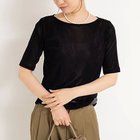 【ノーリーズ/NOLLEY'S】のフロッキーチュールボートネックプルオーバーカットソー 人気、トレンドファッション・服の通販 founy(ファニー) ファッション Fashion レディースファッション Ladies' Fashion Online トップス・カットソー Tops/Tshirt プルオーバー Pullover カットソー Cut and Sewn 2025年 2025 2025-2026秋冬・A/W Aw/Autumn/Winter/Fw/Fall/2025-2026 チュール Tulle デコルテ Decolletage デニム Denim ベロア Velor 半袖 Short Sleeve 秋 Autumn/Fall thumbnail ブラック|ID: prp329100004586674 ipo3291000000032640145