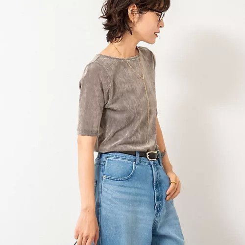 【ノーリーズ/NOLLEY'S】のフロッキーチュールボートネックプルオーバーカットソー インテリア・キッズ・メンズ・レディースファッション・服の通販 founy(ファニー) 　ファッション　Fashion　レディースファッション　Ladies' Fashion Online　トップス・カットソー　Tops/Tshirt　プルオーバー　Pullover　カットソー　Cut and Sewn　2025年　2025　2025-2026秋冬・A/W　Aw/Autumn/Winter/Fw/Fall/2025-2026　チュール　Tulle　デコルテ　Decolletage　デニム　Denim　ベロア　Velor　半袖　Short Sleeve　秋　Autumn/Fall　ミディアムグレー|ID: prp329100004586674 ipo3291000000032640147