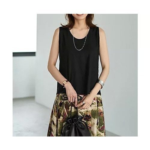 【スタイルデリ/STYLE DELI】の麻混タンクトップ型ブラウス インテリア・キッズ・メンズ・レディースファッション・服の通販 founy(ファニー) 　ファッション　Fashion　レディースファッション　Ladies' Fashion Online　トップス・カットソー　Tops/Tshirt　シャツ/ブラウス　Shirts/Blouses　イエロー　Yellow　カーディガン　Cardigan　キャミソール　Camisole　シンプル　Simple　ジャケット　Jacket　スリット　Slit　タンク　Tank　デコルテ　Decolletage　定番　Standard　ノースリーブ　No Sleeve　バランス　Balance　パープル　Purple　フィット　Fit　ラウンド　Round　ラベンダー　Lavender　リゾート　Resort　夏　Summer　ブラック|ID: prp329100004586681 ipo3291000000032524532