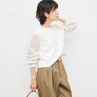 【ノーリーズ/NOLLEY'S】の《手洗い可能》フラワー刺繍生地袖クルーネックカーディガン オフホワイト|ID: prp329100004586693 ipo3291000000032524778