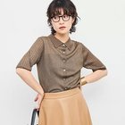 【ノーリーズソフィー/NOLLEY'S sophi】の《手洗い可能》ワイドリブシアーポロ衿カーディガン オリーブ|ID: prp329100004586696 ipo3291000000032524794