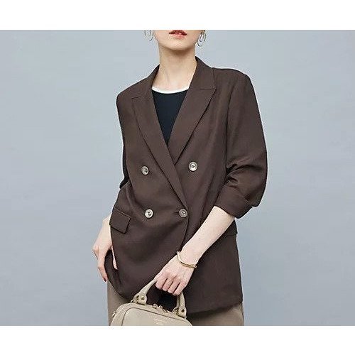 【ノーリーズソフィー/NOLLEY'S sophi】のウォッシャブルボイルシアーダブルジャケット インテリア・キッズ・メンズ・レディースファッション・服の通販 founy(ファニー) 　ファッション　Fashion　レディースファッション　Ladies' Fashion Online　アウター　Coat Outerwear　ジャケット　Jackets　2025年　2025　2025-2026秋冬・A/W　Aw/Autumn/Winter/Fw/Fall/2025-2026　おすすめ　Recommend　リネン　Linen　吸水　Water Absorption　秋　Autumn/Fall　ダークブラウン|ID: prp329100004586741 ipo3291000000032526449