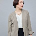 【ノーリーズソフィー/NOLLEY'S sophi】の《セットアップ対応》ウォッシャブルファンクショナルツイルノーカラージャケット カーキ|ID: prp329100004586745 ipo3291000000032526469