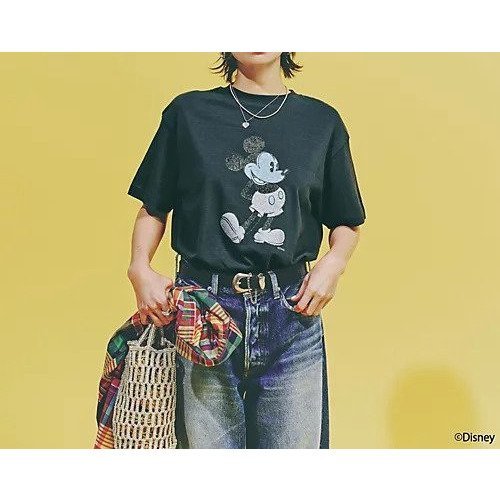 【アメリカーナ/Americana】の【洗える】Americana/Disney/ プリントTシャツ 人気、トレンドファッション・服の通販 founy(ファニー) 　ファッション　Fashion　レディースファッション　Fashion for Women　トップス・カットソー　Cut & Sew Tops　シャツ・ブラウス・オフィスカジュアル　Elegant Blouses & Button-Ups　ロングTシャツ・Tシャツ　Longline T-Shirts & Tees　コンパクト　Compact, Small Size　デニム　Denim, Jeans Material　バランス　Balance, Style Balance　フロント　Front, Front Design　プリント　Print, Printed Pattern　ミックス　Mix, Mixed Style　モノトーン　Monotone, Black and White　ラバー　Rubber, Rubber Sole　夏　Summer　定番　Standard, Basic Item　洗える　Machine Washable　other-2|ID: prp329100004587594 ipo3291000000032706202