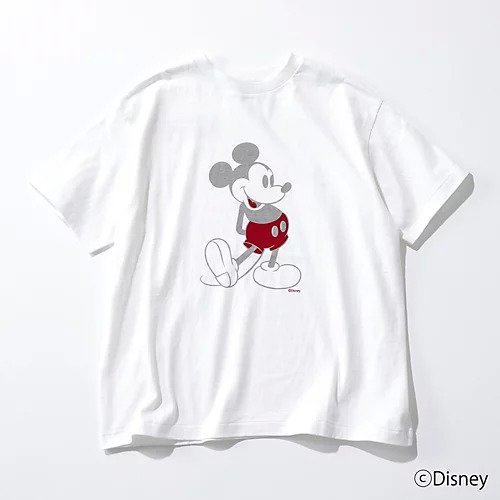 【アメリカーナ/Americana】の【洗える】Americana/Disney/ プリントTシャツ インテリア・キッズ・メンズ・レディースファッション・服の通販 founy(ファニー) 　ファッション　Fashion　レディースファッション　Fashion for Women　トップス・カットソー　Cut & Sew Tops　シャツ・ブラウス・オフィスカジュアル　Elegant Blouses & Button-Ups　ロングTシャツ・Tシャツ　Longline T-Shirts & Tees　コンパクト　Compact, Small Size　デニム　Denim, Jeans Material　バランス　Balance, Style Balance　フロント　Front, Front Design　プリント　Print, Printed Pattern　ミックス　Mix, Mixed Style　モノトーン　Monotone, Black and White　ラバー　Rubber, Rubber Sole　夏　Summer　定番　Standard, Basic Item　洗える　Machine Washable　ホワイト|ID: prp329100004587594 ipo3291000000034307415