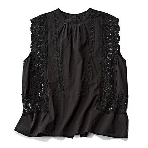 【ノーメント/normment】のCOTTON VOIL MANNY LACE N/S インテリア・キッズ・メンズ・レディースファッション・服の通販 founy(ファニー) 　ファッション　Fashion　レディースファッション　Ladies' Fashion Online　フロント　Front　レース　Race　ヴィンテージ　Vintage　夏　Summer　洗える　Washable　ブラック|ID: prp329100004587604 ipo3291000000032535922