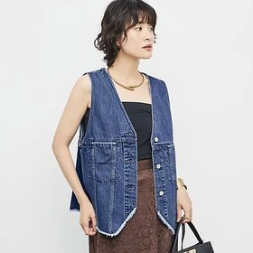 【リエミラー/Rie Miller】 【RM denim】Vネックデニムベスト人気、トレンドファッション・服の通販 founy(ファニー) ファッション Fashion レディースファッション Ladies' Fashion Online アウター Coat Outerwear トップス・カットソー Tops/Tshirt ベスト/ジレ Gilets/Vests Vネック V-Neck 2025年 2025 おすすめ Recommend カッティング Cutting ジャケット Jacket ストレッチ Stretch タートル Turtle デニム Denim ノースリーブ No Sleeve フォーマル Formal フラップ Flap フリンジ Fringe ベスト Vest ポケット Pocket |ID:prp329100004587624