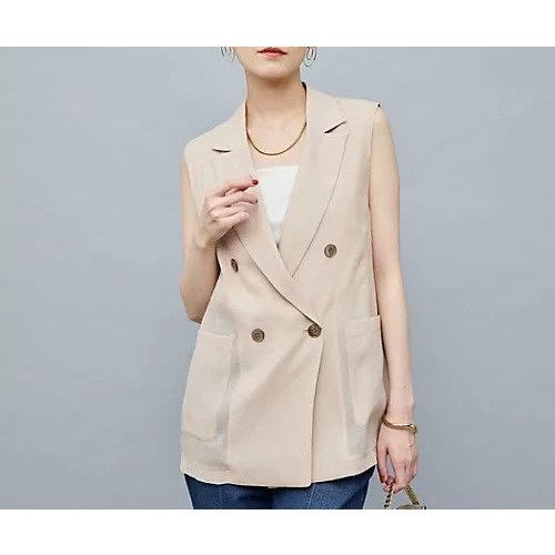 【ノーリーズ/NOLLEY'S】のリネン風シアージレ インテリア・キッズ・メンズ・レディースファッション・服の通販 founy(ファニー) 　ファッション　Fashion　レディースファッション　Ladies' Fashion Online　アウター　Coat Outerwear　トップス・カットソー　Tops/Tshirt　ベスト/ジレ　Gilets/Vests　2025年　2025　シアー　Sheer　リネン　Linen　夏　Summer　ベージュ|ID: prp329100004587625 ipo3291000000032536058