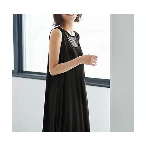 【スタイルデリ/STYLE DELI】のデコルテがシアーなドット柄カットソーワンピース 人気、トレンドファッション・服の通販 founy(ファニー) 　ファッション　Fashion　レディースファッション　Ladies' Fashion Online　ワンピース　Dress　くるぶし　Ankle　カットソー　Cut And Sew　カーディガン　Cardigan　シアー　Sheer　シンプル　Simple　ジャケット　Jacket　スリット　Slit　チュール　Tulle　デコルテ　Decolletage　デニム　Denim　ドット　Dot　定番　Standard　なめらか　Smooth　ノースリーブ　No Sleeve　ブルゾン　Blouson　ポケット　Pocket　マキシ　Maxi　ラウンド　Round　夏　Summer　other-3|ID: prp329100004587659 ipo3291000000032536863