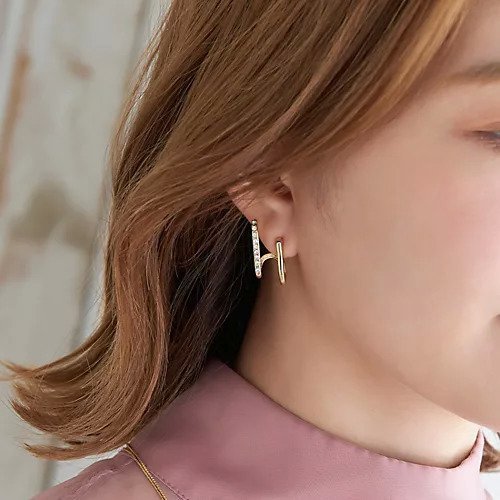 【フィービィー/phoebe】のダブルライングリッタービジューピアス ゴールド 人気、トレンドファッション・服の通販 founy(ファニー) 　ファッション　Fashion　レディースファッション　Ladies' Fashion Online　エレガント 上品　Elegant　ビジュー　Bijou　メタル　Metal　other-2|ID: prp329100004589603 ipo3291000000032562370