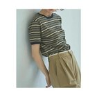 【マージュール/marjour】のRINGER BORDER TEE KHAKI|ID:prp329100004590588