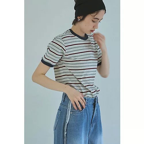 【マージュール/marjour】のRINGER BORDER TEE インテリア・キッズ・メンズ・レディースファッション・服の通販 founy(ファニー) https://founy.com/ ファッション Fashion レディースファッション Fashion for Women ストレッチ Stretch, Stretchy Fabric デニム Denim, Jeans Material バランス Balance, Style Balance ベーシック Basic, Essential ボーダー Border, Stripe ポケット Pocket, Pocket Detail ロング Long, Long-Length |ID: prp329100004590588 ipo3291000000035597707