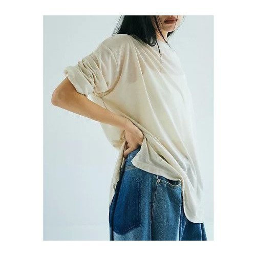 【マージュール/marjour】のSHEER OVER TEE インテリア・キッズ・メンズ・レディースファッション・服の通販 founy(ファニー) 　ファッション　Fashion　レディースファッション　Ladies' Fashion Online　インナー　Inner　キャミ　Cami　シアー　Sheer　ストレッチ　Stretch　とろみ　Thickness　タンク　Tank　ボトム　Bottom　ポケット　Pocket　半袖　Short Sleeve　夏　Summer　IVORY|ID: prp329100004590590 ipo3291000000032573565