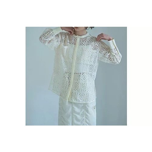 【マージュール/marjour】のLACE COMBINATION SHEER SHIRT 人気、トレンドファッション・服の通販 founy(ファニー) 　ファッション　Fashion　レディースファッション　Ladies' Fashion Online　トップス・カットソー　Tops/Tshirt　シャツ/ブラウス　Shirts/Blouses　インナー　Inner　カフス　Cuffs　ストレッチ　Stretch　パターン　Pattern　ポケット　Pocket　羽織　Haori　モダン　Modern　レース　Race　夏　Summer　other-3|ID: prp329100004590591 ipo3291000000032573572