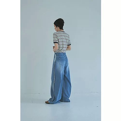 【マージュール/marjour】のSIDE SEAM WIDE DENIM 人気、トレンドファッション・服の通販 founy(ファニー) 　ファッション　Fashion　レディースファッション　Ladies' Fashion Online　シンプル　Simple　ストレッチ　Stretch　デニム　Denim　ポケット　Pocket　ワイド　Wide　other-2|ID: prp329100004590592 ipo3291000000032573579