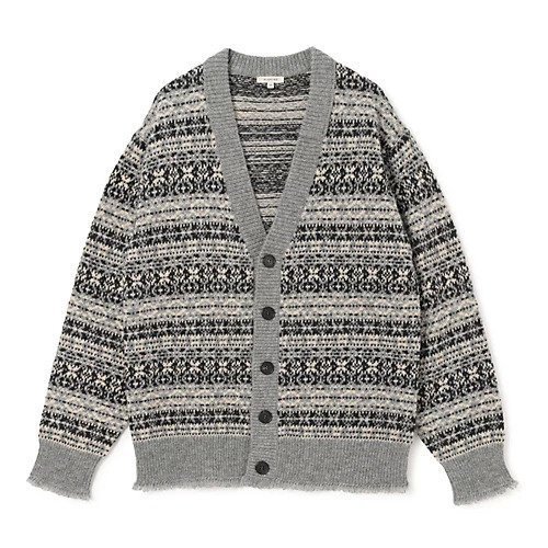 【ブラミンク/BLAMINK】のフェアアイルVネックカーディガン インテリア・キッズ・メンズ・レディースファッション・服の通販 founy(ファニー) 　ファッション　Fashion　レディースファッション　Ladies' Fashion Online　トップス・カットソー　Tops/Tshirt　カーディガン　Cardigans　Vネック　V-Neck　2025年　2025　2025-2026秋冬・A/W　Aw/Autumn/Winter/Fw/Fall/2025-2026　カーディガン　Cardigan　クラッシュ　Crash　フリンジ　Fringe　MD.GRAY|ID: prp329100004590639 ipo3291000000032574208