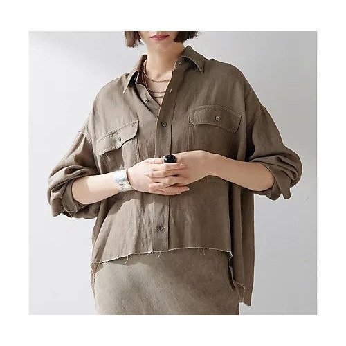 【ウィムガゼット/Whim Gazette】のツイル顔料染めスクエアシャツ 人気、トレンドファッション・服の通販 founy(ファニー) 　ファッション　Fashion　レディースファッション　Ladies' Fashion Online　トップス・カットソー　Tops/Tshirt　シャツ/ブラウス　Shirts/Blouses　2025年　2025　2025春夏・S/S　Ss,Spring/Summer,2025　おすすめ　Recommend　インナー　Inner　エレガント 上品　Elegant　コンパクト　Compact　ショート　Short　スクエア　Square　セットアップ　Set Up　ツイル　Twill　デニム　Denim　バランス　Balance　ヴィンテージ　Vintage　夏　Summer　other-2|ID: prp329100004591270 ipo3291000000032586858