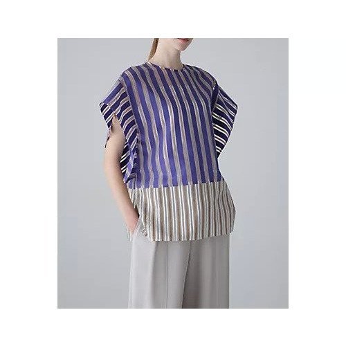 【アドーア/ADORE】のミックスストライプブラウス インテリア・キッズ・メンズ・レディースファッション・服の通販 founy(ファニー) 　ファッション　Fashion　レディースファッション　Ladies' Fashion Online　トップス・カットソー　Tops/Tshirt　シャツ/ブラウス　Shirts/Blouses　おすすめ　Recommend　シアー　Sheer　スタンダード　Standard　ストライプ　Stripe　セットアップ　Set Up　パターン　Pattern　フィット　Fit　夏　Summer　春　Spring　S/S・春夏　Ss・Spring/Summer　ブルー|ID: prp329100004591272 ipo3291000000032586889