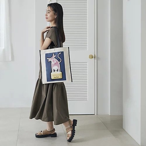 【トプカピ/TOPKAPI】の【Breath TOPKAPI】サヴィニャック Breath TOPKAPIアート プリント フラット オーガニックキャンバス トート バッグ 人気、トレンドファッション・服の通販 founy(ファニー) 　ファッション　Fashion　レディースファッション　Ladies' Fashion Online　バッグ　Bag　コンビ　Combination　シンプル　Simple　スリム　Slim　フラット　Flat　フランス　France　プリント　Print　ベーシック　Basic　ポケット　Pocket　other-3|ID: prp329100004591273 ipo3291000000032586968
