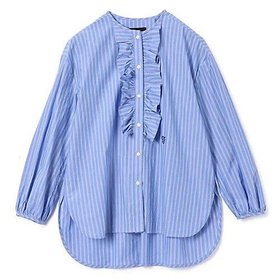 【ペールジュート/Pale Jute】 Front frill shirt人気、トレンドファッション・服の通販 founy(ファニー) ファッション Fashion レディースファッション Fashion for Women トップス・カットソー Cut & Sew Tops シャツ・ブラウス・オフィスカジュアル Elegant Blouses & Button-Ups ストライプ Stripe, Striped Pattern デニム Denim, Jeans Material パイピング Piping, Trim Design フリル Frill, Ruffle ワンポイント One Point, Statement Accent 定番 Standard, Basic Item 洗える Machine Washable |ID:prp329100004592153