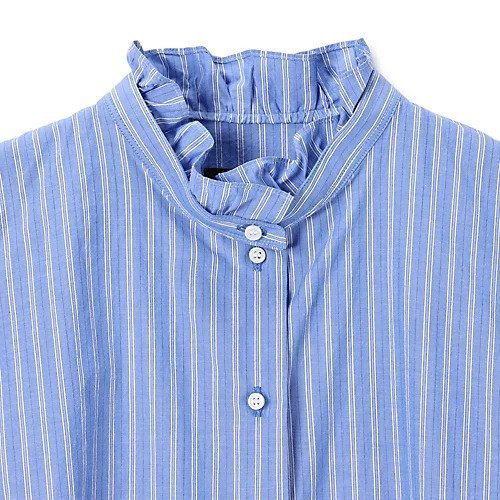 【ペールジュート/Pale Jute】のstripe frill shirt 人気、トレンドファッション・服の通販 founy(ファニー) 　ファッション　Fashion　レディースファッション　Ladies' Fashion Online　トップス・カットソー　Tops/Tshirt　シャツ/ブラウス　Shirts/Blouses　ギャザー　Gather　クラシカル　Classical　クラシック　Classic　コンパクト　Compact　デニム　Denim　フリル　Frills　ボトム　Bottom　エレガント 上品　Elegant　半袖　Short Sleeve　定番　Standard　洗える　Washable　other-3|ID: prp329100004592155 ipo3291000000032601275