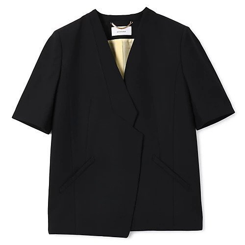 【アキラナカ/AKIRANAKA】のAmalia jacket インテリア・キッズ・メンズ・レディースファッション・服の通販 founy(ファニー) 　ファッション　Fashion　レディースファッション　Ladies' Fashion Online　アウター　Coat Outerwear　ジャケット　Jackets　2025年　2025　2025-2026秋冬・A/W　Aw/Autumn/Winter/Fw/Fall/2025-2026　アシンメトリー　Asymmetry　シェイプ　Shape　ジャケット　Jacket　フロント　Front　半袖　Short Sleeve　BLACK|ID: prp329100004592167 ipo3291000000032601329