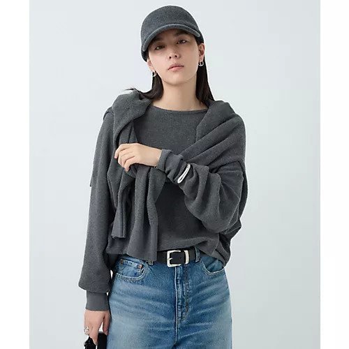 【カオス/Chaos】のハースニットプルオーバー インテリア・キッズ・メンズ・レディースファッション・服の通販 founy(ファニー) 　ファッション　Fashion　レディースファッション　Ladies' Fashion Online　トップス・カットソー　Tops/Tshirt　ニット　Knit Tops　プルオーバー　Pullover　カットソー　Cut And Sew　スウェット　Sweat　ワッフル　Waffle　秋　Autumn/Fall　グレー|ID: prp329100004592389 ipo3291000000032603112