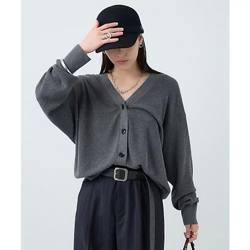 【カオス/Chaos】のハースニットカーディガン インテリア・キッズ・メンズ・レディースファッション・服の通販 founy(ファニー) 　ファッション　Fashion　レディースファッション　Ladies' Fashion Online　トップス・カットソー　Tops/Tshirt　ニット　Knit Tops　カーディガン　Cardigans　おすすめ　Recommend　カットソー　Cut And Sew　カーディガン　Cardigan　スウェット　Sweat　ワッフル　Waffle　秋　Autumn/Fall　グレー|ID: prp329100004592392 ipo3291000000032603123