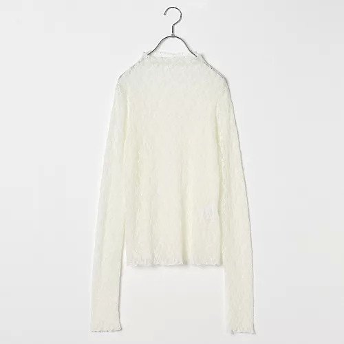【トゥエルブクローゼット/12closet】の【洗える】総レースジャージートップス インテリア・キッズ・メンズ・レディースファッション・服の通販 founy(ファニー) 　ファッション　Fashion　レディースファッション　Ladies' Fashion Online　トップス・カットソー　Tops/Tshirt　インナー　Inner　カーディガン　Cardigan　タートルネック　Turtleneck　レース　Race　洗える　Washable　アイボリー|ID: prp329100004593073 ipo3291000000032612224