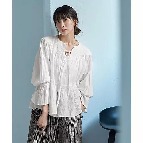 【スタイルデリ/STYLE DELI】の【LUXE】コットン楊柳ティアードブラウス インテリア・キッズ・メンズ・レディースファッション・服の通販 founy(ファニー) 　ファッション　Fashion　レディースファッション　Ladies' Fashion Online　トップス・カットソー　Tops/Tshirt　シャツ/ブラウス　Shirts/Blouses　インナー　Inner　春　Spring　ギャザー　Gather　サロペット　Overalls　スリーブ　Sleeve　タンク　Tank　ダブル　Double　デニム　Denim　長袖　Long Sleeve　パープル　Purple　フォルム　Form　フレア　Flare　フロント　Front　ペンシル　Pencil　ポケット　Pocket　水着　Swimsuit　リボン　Ribbon　S/S・春夏　Ss・Spring/Summer　夏　Summer　ホワイト|ID: prp329100004593078 ipo3291000000032612257