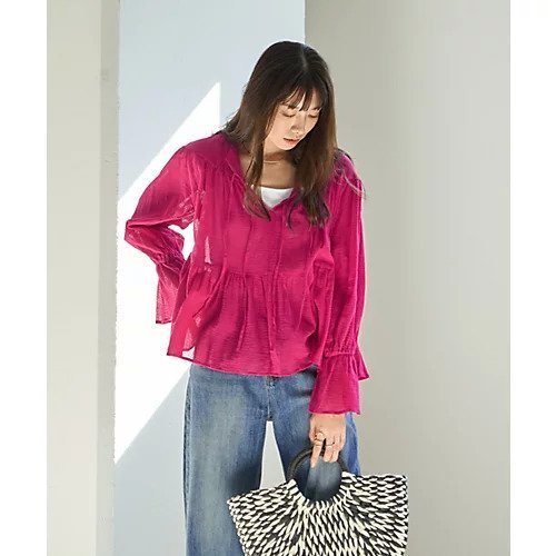【スタイルデリ/STYLE DELI】の【LUXE】コットン楊柳ティアードブラウス 人気、トレンドファッション・服の通販 founy(ファニー) 　ファッション　Fashion　レディースファッション　Ladies' Fashion Online　トップス・カットソー　Tops/Tshirt　シャツ/ブラウス　Shirts/Blouses　インナー　Inner　春　Spring　ギャザー　Gather　サロペット　Overalls　スリーブ　Sleeve　タンク　Tank　ダブル　Double　デニム　Denim　長袖　Long Sleeve　パープル　Purple　フォルム　Form　フレア　Flare　フロント　Front　ペンシル　Pencil　ポケット　Pocket　水着　Swimsuit　リボン　Ribbon　S/S・春夏　Ss・Spring/Summer　夏　Summer　other-3|ID: prp329100004593078 ipo3291000000032612259