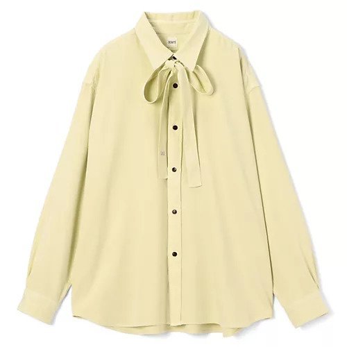 【バウト/BOWTE】のFINE COUNT COTTON PIECE DYE BOWTIE SHIRT インテリア・キッズ・メンズ・レディースファッション・服の通販 founy(ファニー) https://founy.com/ ファッション Fashion レディースファッション Fashion for Women トップス・カットソー Cut & Sew Tops シャツ・ブラウス・オフィスカジュアル Elegant Blouses & Button-Ups シルケット Silket, Silky Cotton ストレート Straight, Straight Cut リボン Ribbon, Bow |ID: prp329100004593079 ipo3291000000032612260