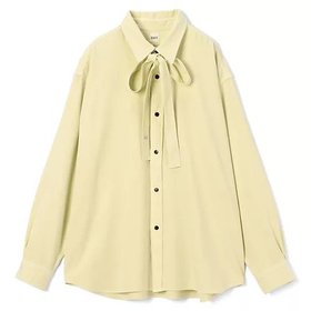 【バウト/BOWTE】のFINE COUNT COTTON PIECE DYE BOWTIE SHIRT 人気、トレンドファッション・服の通販 founy(ファニー) ファッション Fashion レディースファッション Ladies' Fashion Online トップス・カットソー Tops/Tshirt シャツ/ブラウス Shirts/Blouses シルケット Mercerization ストレート Straight リボン Ribbon |ID:prp329100004593079