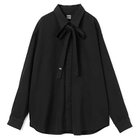 【バウト/BOWTE】のFINE COUNT COTTON PIECE DYE BOWTIE SHIRT 人気、トレンドファッション・服の通販 founy(ファニー) ファッション Fashion レディースファッション Ladies' Fashion Online トップス・カットソー Tops/Tshirt シャツ/ブラウス Shirts/Blouses シルケット Mercerization ストレート Straight リボン Ribbon thumbnail Black|ID: prp329100004593079 ipo3291000000032612262
