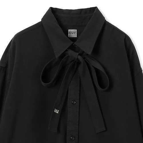 【バウト/BOWTE】のFINE COUNT COTTON PIECE DYE BOWTIE SHIRT 人気、トレンドファッション・服の通販 founy(ファニー) 　ファッション　Fashion　レディースファッション　Fashion for Women　トップス・カットソー　Cut & Sew Tops　シャツ・ブラウス・オフィスカジュアル　Elegant Blouses & Button-Ups　シルケット　Silket, Silky Cotton　ストレート　Straight, Straight Cut　リボン　Ribbon, Bow　other-3|ID: prp329100004593079 ipo3291000000036038464