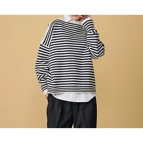 【ビショップ/Le Tricoteur】のOFF SHOULDER CROPPED GUERNSEY SWEATER インテリア・キッズ・メンズ・レディースファッション・服の通販 founy(ファニー) 　ファッション　Fashion　レディースファッション　Fashion for Women　トップス・カットソー　Cut & Sew Tops　レディースパーカー・カジュアルフーディー　Casual Hoodies & Sweatshirts　スウェット・クルーネックトップス　Sweatshirts & Crewnecks / Relaxed Fit Sweat Tops　セーター　Sweater, Knitwear　フランス　France, French　PURE ARAN&#215;NAVY|ID: prp329100004593085 ipo3291000000032612290