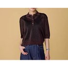 【サクラ/SACRA】のラメポロニット 人気、トレンドファッション・服の通販 founy(ファニー) ファッション Fashion レディースファッション Fashion for Women トップス・カットソー Cut & Sew Tops ニット Knit Tops & Sweaters イタリア Italy カットソー Cut and Sewn Top シアー Sheer, See-Through エレガント 上品 Elegant 洗える Machine Washable thumbnail ブラウン|ID: prp329100004593089 ipo3291000000035752727