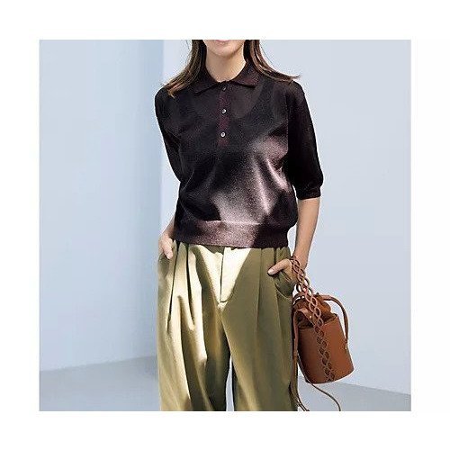 【サクラ/SACRA】のラメポロニット 人気、トレンドファッション・服の通販 founy(ファニー) 　ファッション　Fashion　レディースファッション　Fashion for Women　トップス・カットソー　Cut & Sew Tops　ニット　Knit Tops & Sweaters　イタリア　Italy　カットソー　Cut and Sewn Top　シアー　Sheer, See-Through　エレガント 上品　Elegant　洗える　Machine Washable　other-2|ID: prp329100004593089 ipo3291000000035752729