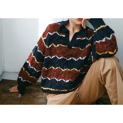 【コーヘン/Coohem】のMOHAIR WOOL TUCK BORDER KNIT P/O 人気、トレンドファッション・服の通販 founy(ファニー)  ファッション Fashion レディースファッション Fashion for Women トップス・カットソー Cut & Sew Tops ニット Knit Tops & Sweaters ヴィンテージ Vintage Style コンパクト Compact, Small Size スキッパー Skipper, Open Collar セーター Sweater, Knitwear モダン Modern, Contemporary other-3|ID: prp329100004593090 ipo3291000000034337728