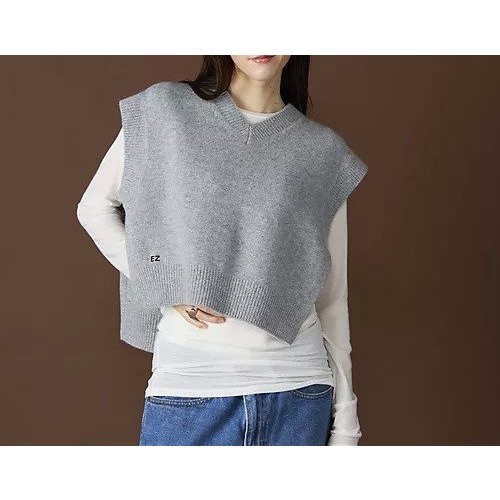 【アダワス/ADAWAS】のCASHMEREーBLEND VEST インテリア・キッズ・メンズ・レディースファッション・服の通販 founy(ファニー) 　ファッション　Fashion　レディースファッション　Fashion for Women　アウター　Coat / Outerwear Collection　トップス・カットソー　Cut & Sew Tops　ベスト&ジレ / 重ね着スタイル　Vests & Gilets　アクセサリー　Fashion Accessories　コラボ　Collaboration, Collab　ジャケット　Jacket, Outerwear　ベスト　Vest, Waistcoat　GREY|ID: prp329100004593091 ipo3291000000035298097